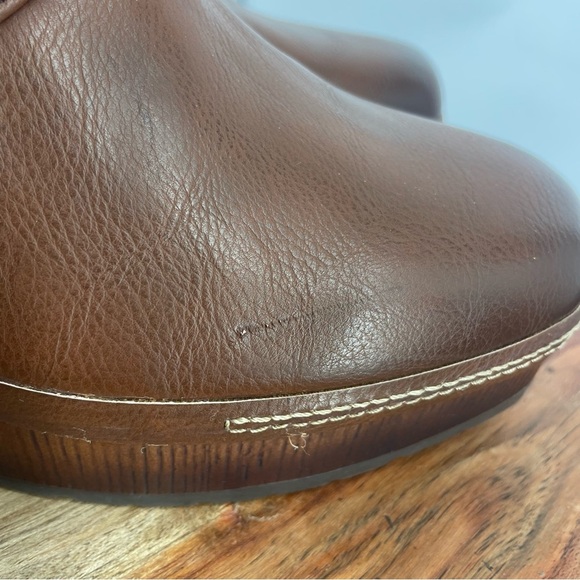 Korks Stacy Platform Ankle Boot Bootie Size 9.5 Burnished Dark Brown Buckle Boho - Picture 8 of 10